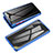 Funda Bumper Lujo Marco de Aluminio Espejo 360 Grados Carcasa para Samsung Galaxy M21s Azul