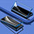 Funda Bumper Lujo Marco de Aluminio Espejo 360 Grados Carcasa para Vivo V21s 5G Azul