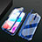 Funda Bumper Lujo Marco de Aluminio Espejo 360 Grados Carcasa para Xiaomi Redmi 8 Azul