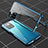 Funda Bumper Lujo Marco de Aluminio Espejo 360 Grados Carcasa para Xiaomi Redmi Note 10 Pro 5G Azul