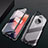Funda Bumper Lujo Marco de Aluminio Espejo 360 Grados Carcasa T01 para OnePlus 7T Negro