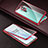 Funda Bumper Lujo Marco de Aluminio Espejo 360 Grados Carcasa T01 para OnePlus 8 Pro Rojo