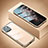 Funda Bumper Lujo Marco de Aluminio Espejo 360 Grados Carcasa T02 para Apple iPhone 12 Pro Max Oro
