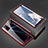 Funda Bumper Lujo Marco de Aluminio Espejo 360 Grados Carcasa T02 para Oppo A52 Rojo