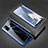 Funda Bumper Lujo Marco de Aluminio Espejo 360 Grados Carcasa T02 para Oppo A72 Azul