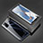 Funda Bumper Lujo Marco de Aluminio Espejo 360 Grados Carcasa T02 para Oppo A72 Negro