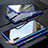 Funda Bumper Lujo Marco de Aluminio Espejo 360 Grados Carcasa T02 para Samsung Galaxy A70 Azul