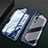 Funda Bumper Lujo Marco de Aluminio Espejo 360 Grados Carcasa T02 para Xiaomi Mi Note 10 Azul