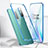 Funda Bumper Lujo Marco de Aluminio Espejo 360 Grados Carcasa T04 para OnePlus 8 Azul