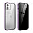 Funda Bumper Lujo Marco de Aluminio Espejo 360 Grados Carcasa T05 para Apple iPhone 12 Mini Purpura Claro