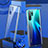 Funda Bumper Lujo Marco de Aluminio Espejo 360 Grados Carcasa T07 para Huawei P30 Pro Azul