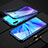 Funda Bumper Lujo Marco de Aluminio Espejo 360 Grados Carcasa T08 para Huawei P30 Lite Azul