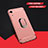 Funda Bumper Lujo Marco de Metal y Plastico Carcasa con Anillo de dedo Soporte A01 para Huawei Honor 8A Oro Rosa