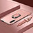 Funda Bumper Lujo Marco de Metal y Plastico Carcasa con Anillo de dedo Soporte A01 para Huawei Honor 9X Pro Oro Rosa