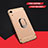 Funda Bumper Lujo Marco de Metal y Plastico Carcasa con Anillo de dedo Soporte A01 para Huawei Honor Play 8A Oro