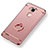 Funda Bumper Lujo Marco de Metal y Plastico Carcasa con Anillo de dedo Soporte A01 para Huawei Mate 7 Oro Rosa