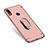 Funda Bumper Lujo Marco de Metal y Plastico Carcasa con Anillo de dedo Soporte A01 para Huawei Nova 3i Oro Rosa
