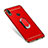 Funda Bumper Lujo Marco de Metal y Plastico Carcasa con Anillo de dedo Soporte A01 para Huawei Nova 3i Rojo