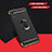 Funda Bumper Lujo Marco de Metal y Plastico Carcasa con Anillo de dedo Soporte A01 para Huawei Y6s Negro