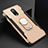 Funda Bumper Lujo Marco de Metal y Plastico Carcasa con Anillo de dedo Soporte A01 para OnePlus 6T Oro