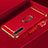 Funda Bumper Lujo Marco de Metal y Plastico Carcasa con Anillo de dedo Soporte A01 para Oppo K5 Rojo