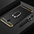 Funda Bumper Lujo Marco de Metal y Plastico Carcasa con Anillo de dedo Soporte A01 para Xiaomi Redmi 8A Negro