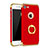 Funda Bumper Lujo Marco de Metal y Plastico Carcasa con Anillo de dedo Soporte A02 para Apple iPhone 7 Rojo