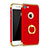 Funda Bumper Lujo Marco de Metal y Plastico Carcasa con Anillo de dedo Soporte A02 para Apple iPhone 8 Rojo