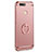Funda Bumper Lujo Marco de Metal y Plastico Carcasa con Anillo de dedo Soporte A06 para Huawei P9 Lite Mini Oro Rosa