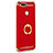 Funda Bumper Lujo Marco de Metal y Plastico Carcasa con Anillo de dedo Soporte A06 para Huawei P9 Lite Mini Rojo