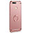 Funda Bumper Lujo Marco de Metal y Plastico Carcasa con Anillo de dedo Soporte A06 para Huawei Y6 Pro (2017) Oro Rosa