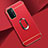 Funda Bumper Lujo Marco de Metal y Plastico Carcasa con Anillo de dedo Soporte P02 para OnePlus Nord N200 5G Rojo