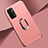 Funda Bumper Lujo Marco de Metal y Plastico Carcasa con Anillo de dedo Soporte P02 para Oppo A54 5G Oro Rosa