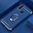 Funda Bumper Lujo Marco de Metal y Plastico Carcasa con Anillo de dedo Soporte T01 para Huawei Honor 20 Lite Azul