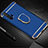 Funda Bumper Lujo Marco de Metal y Plastico Carcasa con Anillo de dedo Soporte T01 para Huawei Honor 20 Pro Azul