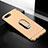 Funda Bumper Lujo Marco de Metal y Plastico Carcasa con Anillo de dedo Soporte T01 para Oppo R17 Neo Oro