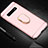 Funda Bumper Lujo Marco de Metal y Plastico Carcasa con Anillo de dedo Soporte T01 para Samsung Galaxy S10 5G Oro Rosa