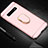 Funda Bumper Lujo Marco de Metal y Plastico Carcasa con Anillo de dedo Soporte T01 para Samsung Galaxy S10 Oro Rosa