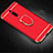 Funda Bumper Lujo Marco de Metal y Plastico Carcasa con Anillo de dedo Soporte T01 para Xiaomi Mi 9T Pro Rojo