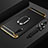 Funda Bumper Lujo Marco de Metal y Plastico Carcasa con Anillo de dedo Soporte T01 para Xiaomi Mi A3 Negro