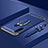 Funda Bumper Lujo Marco de Metal y Plastico Carcasa con Anillo de dedo Soporte T01 para Xiaomi Redmi Note 8 (2021) Azul
