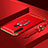 Funda Bumper Lujo Marco de Metal y Plastico Carcasa con Anillo de dedo Soporte T01 para Xiaomi Redmi Note 8 (2021) Rojo