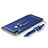 Funda Bumper Lujo Marco de Metal y Plastico Carcasa con Anillo de dedo Soporte y Lanyard para Huawei P20 Lite Azul