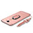 Funda Bumper Lujo Marco de Metal y Plastico Carcasa con Anillo de dedo Soporte y Lanyard para Huawei Y7 Prime Oro Rosa