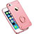 Funda Bumper Lujo Marco de Metal y Plastico con Anillo de dedo Soporte A01 para Apple iPhone 5 Rosa