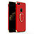 Funda Bumper Lujo Marco de Metal y Plastico con Anillo de dedo Soporte A03 para Apple iPhone 8 Plus Rojo
