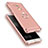 Funda Bumper Lujo Marco de Metal y Plastico con Anillo de dedo Soporte para Huawei Mate 8 Oro Rosa