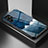Funda Bumper Silicona Gel Espejo Estrellado Carcasa S01 para Samsung Galaxy S21 Ultra 5G Azul