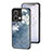 Funda Bumper Silicona Gel Espejo Flores Carcasa para Oppo Reno8 5G Azul