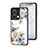 Funda Bumper Silicona Gel Espejo Flores Carcasa para Oppo Reno8 5G Blanco